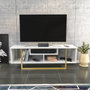 Hanah Home Asal 120 Soporte para TV Dorado y Blanco